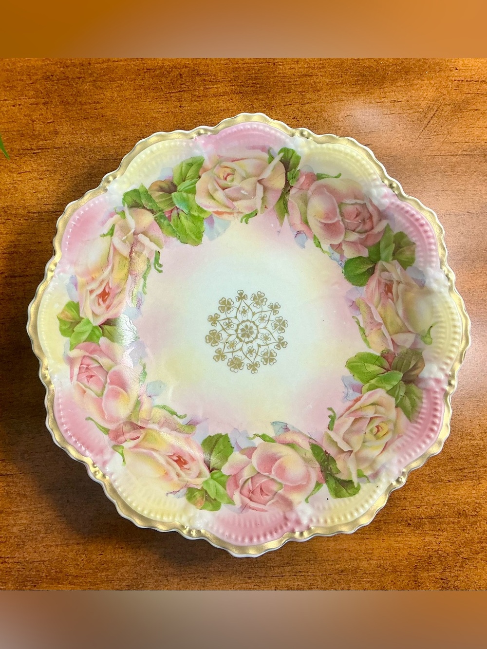 Antique German Porcelain Serving Bowl Produced by Leuchtenburg